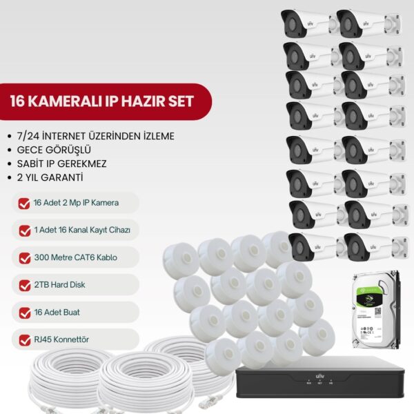 UNV 16 KAMERALI IP TAK-ÇALIŞTIR FULL-HD SET (UNV-2IP16-S)